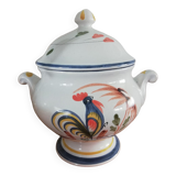 Ceramic candy box with rooster decor