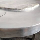 Table basse en onyx et aluminium