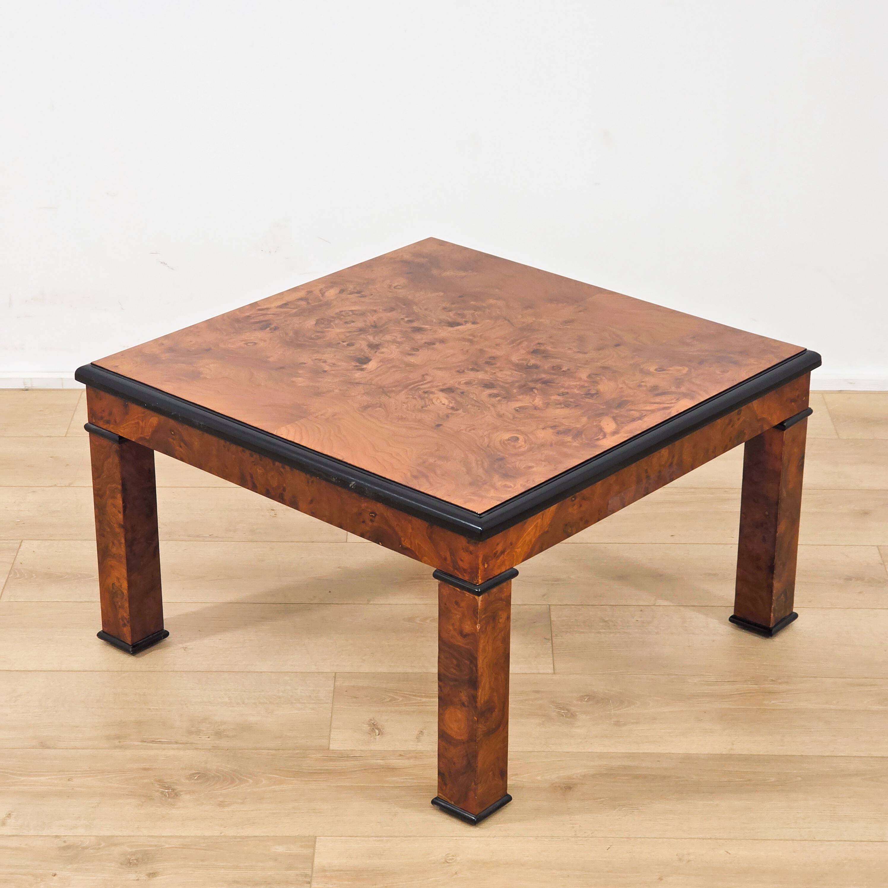 Coffee table in elm burl - 1970s