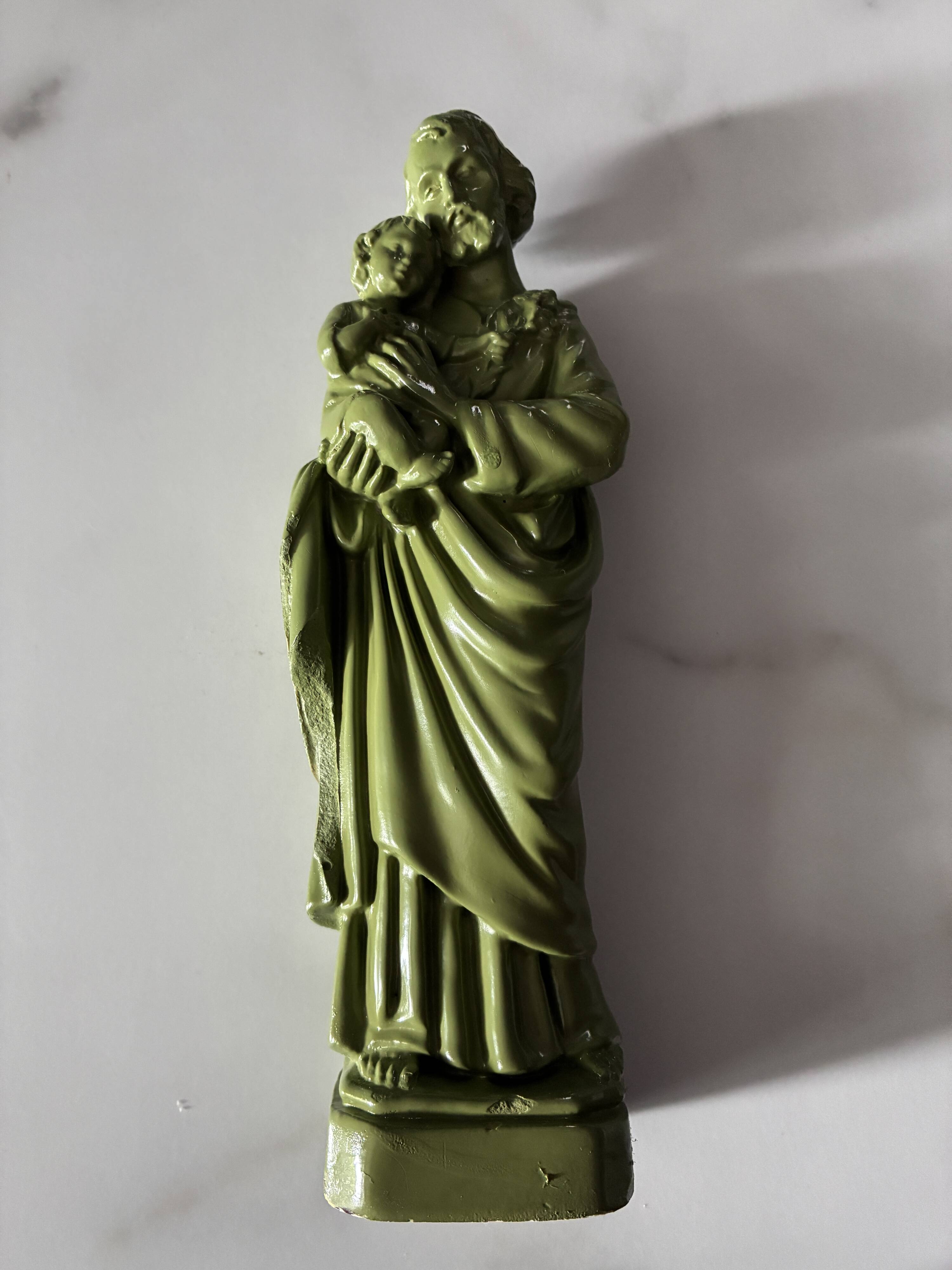 Statuette St Joseph et l'enfant Jésus décalée