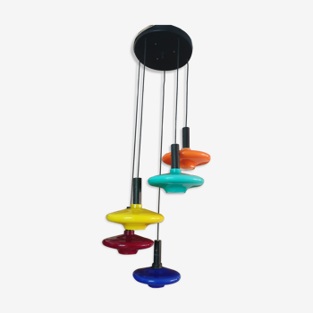 Multicolored waterfall hanging lamp