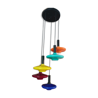 Multicolored waterfall hanging lamp