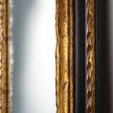 Carved Baroque Black and Giltwood Mirror, France 1850s