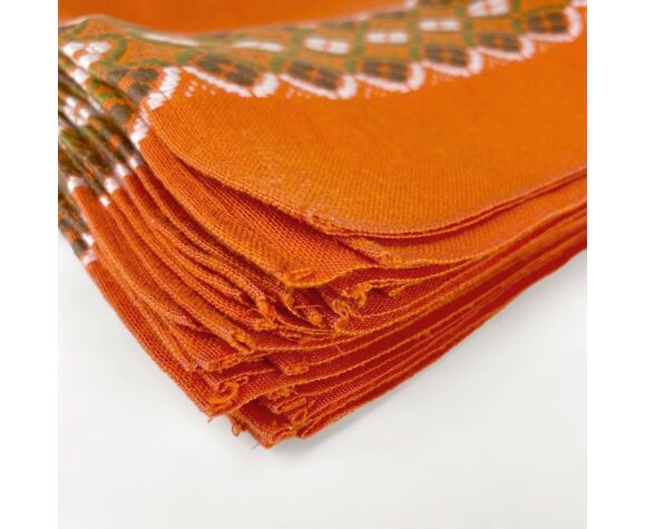 Serviettes de table tissu orange 70