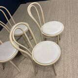 Set of 4 Thonet type bistro chairs light curved wood & Skaï GO IN Germany