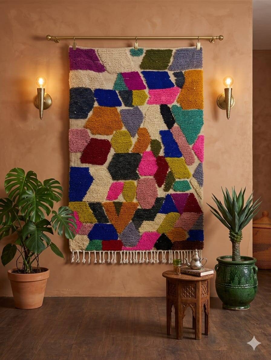 Beni Ouarain rug artisanal – unique contemporary Berber piece