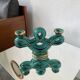 Vallauris green ceramic candle holder