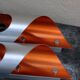 Pair of orange brushed aluminum wall light