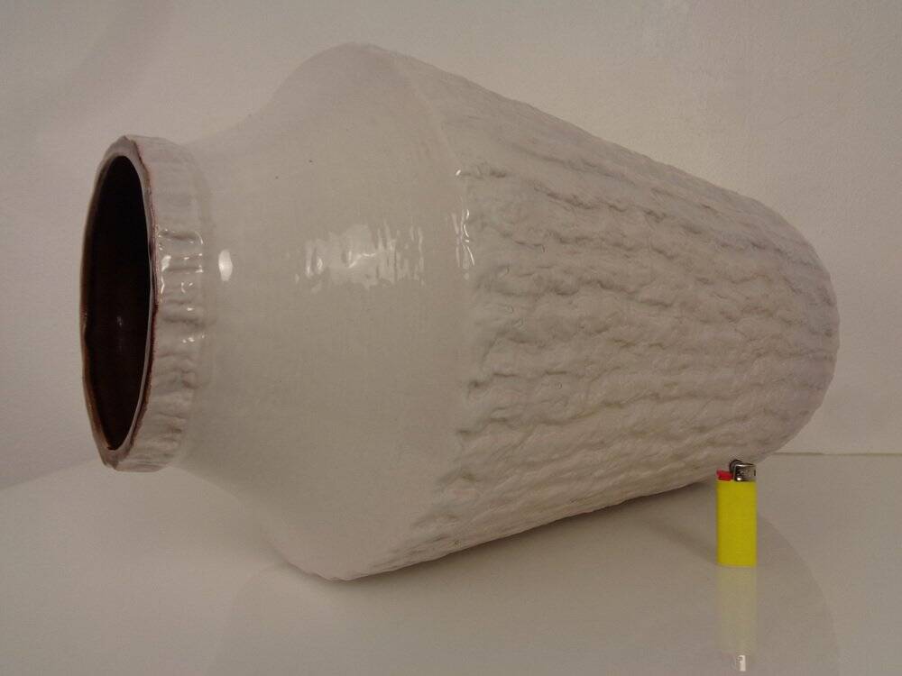 Large White 211-55 Ceramic Vase from Carstens Tönnieshof, 1970s