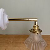 Vintage art deco frosted glass tulip wall light