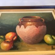 Tableau nature morte huile sur toile signée