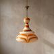 Italian art glass pendant lamp orange & white hand-blown chandelier, 1970s