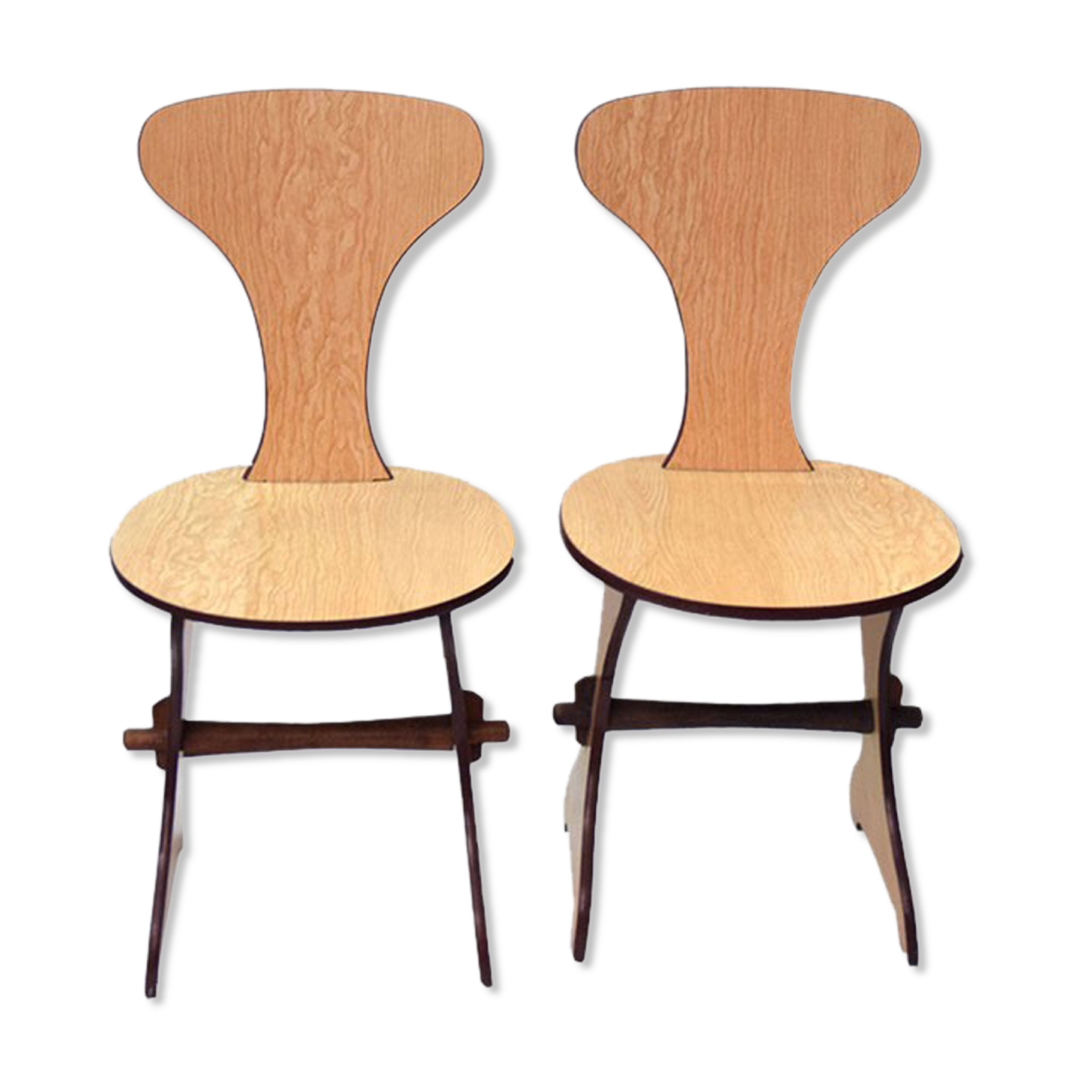 Set of Two Italian Chairs in Formica, 1960s
