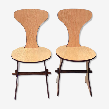 Set of Two Italian Chairs in Formica, 1960s