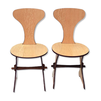 Set of Two Italian Chairs in Formica, 1960s