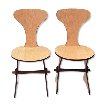 Set of Two Italian Chairs in Formica, 1960s