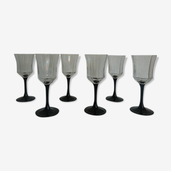 6 wine glasses form octagonal luminarc vintage 70