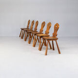 Beautiful set of 6 Rustic Alpine Mountain Chairs