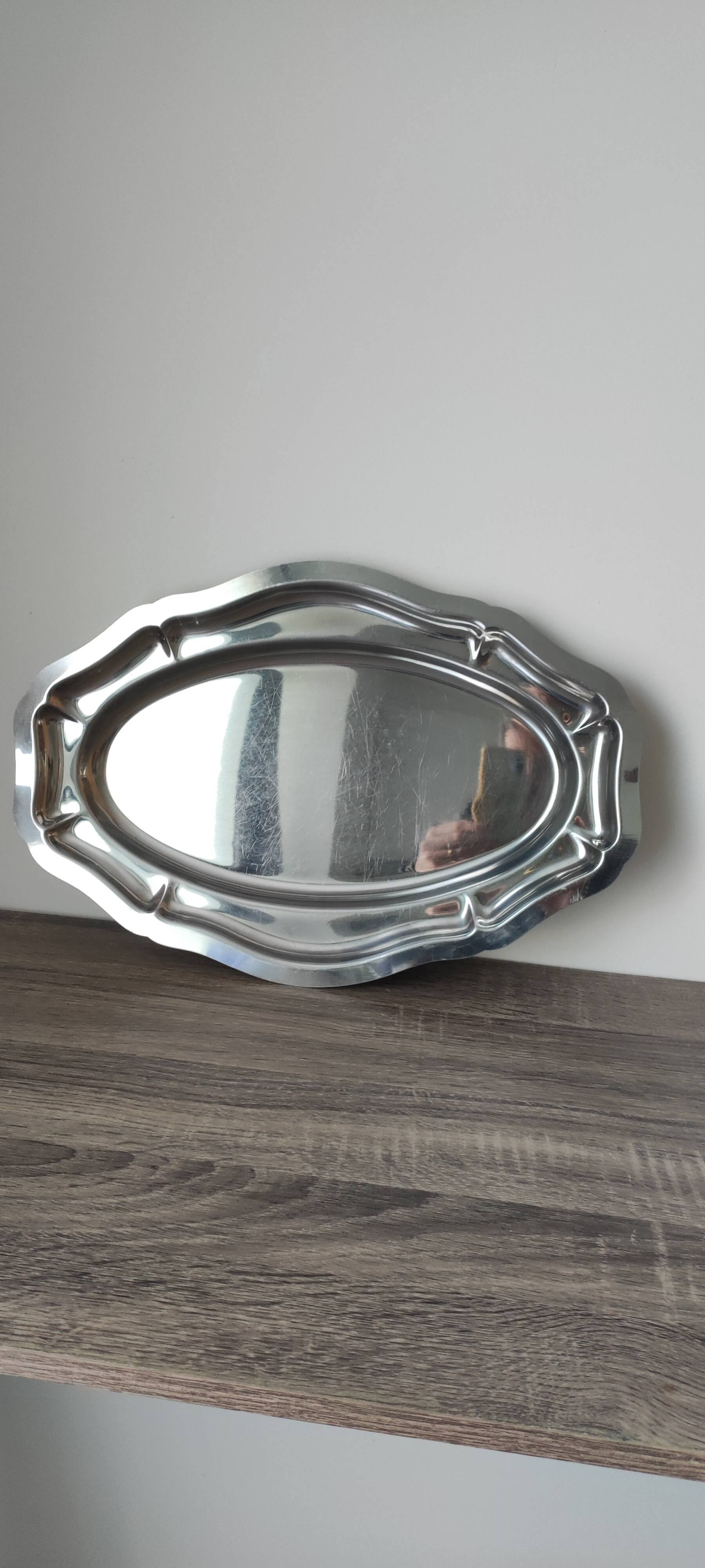 Oval stainless steel platter, Made in France