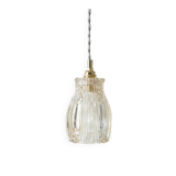 Amber cut glass tulip lamp