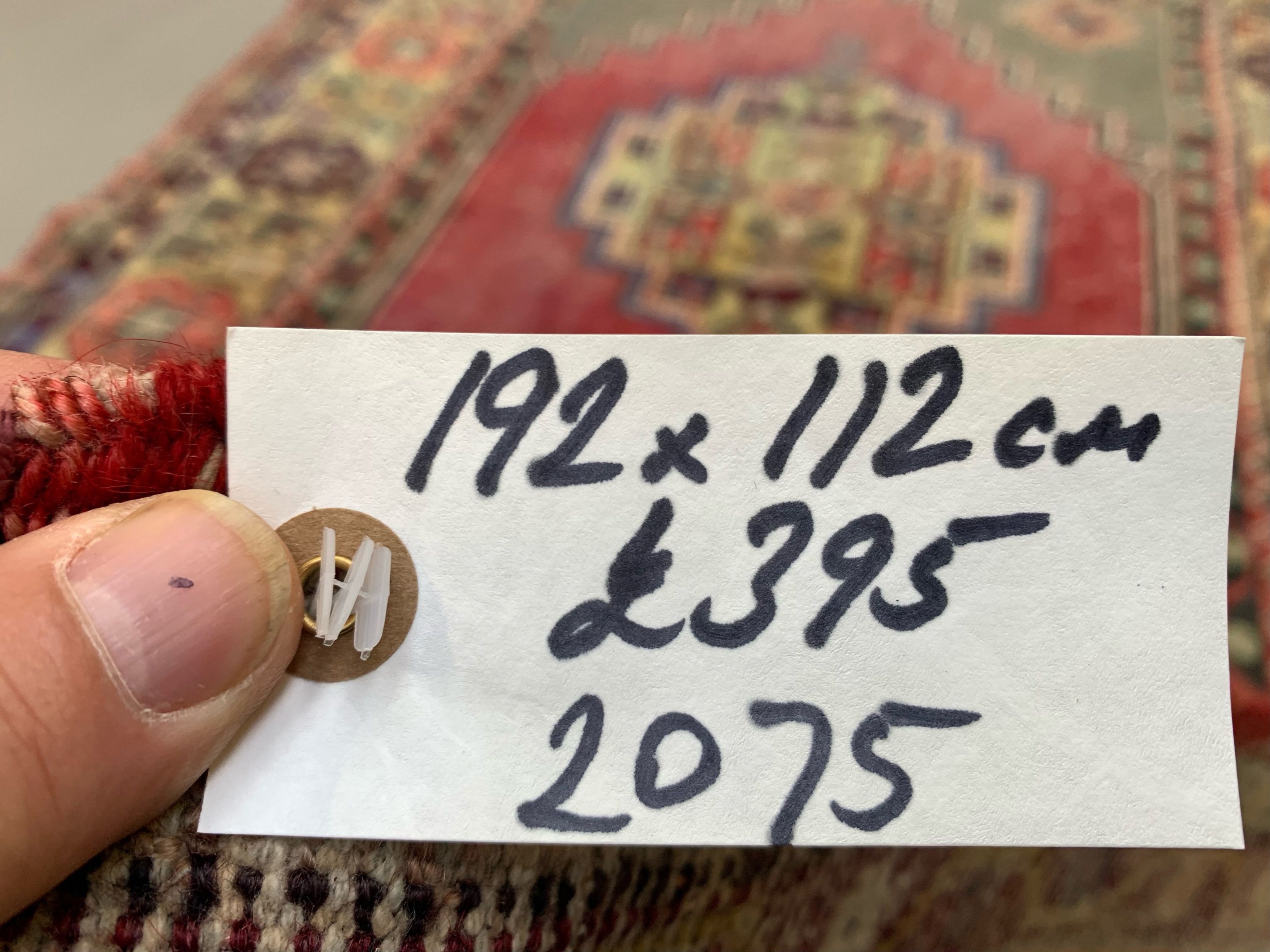 Vintage turkish oushak rug 192x112 cm