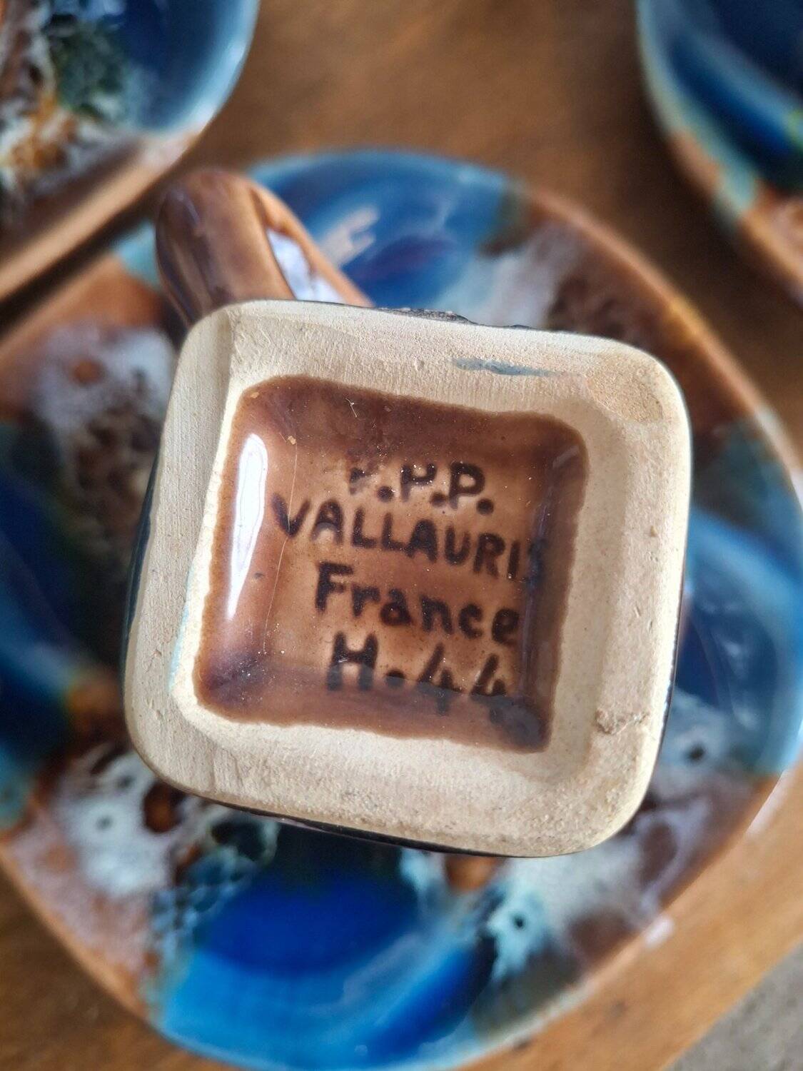 Art Deco coffee service Vallauris cobalt blue flambe glaze – 15 pieces