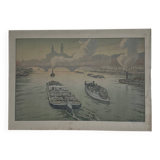 Lithograph on Chinese paper by Henri Rivière The Trocadéro