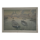 Lithograph on Chinese paper by Henri Rivière The Trocadéro