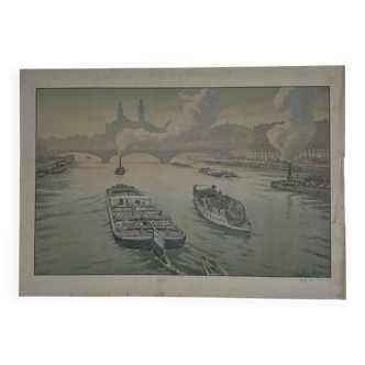 Lithograph on Chinese paper by Henri Rivière The Trocadéro