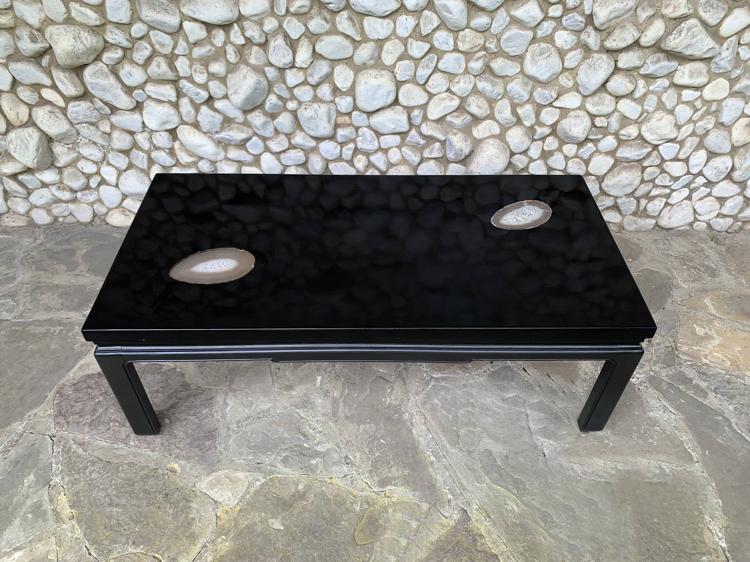 Coffee table inclusion agathes Belgian design 1970