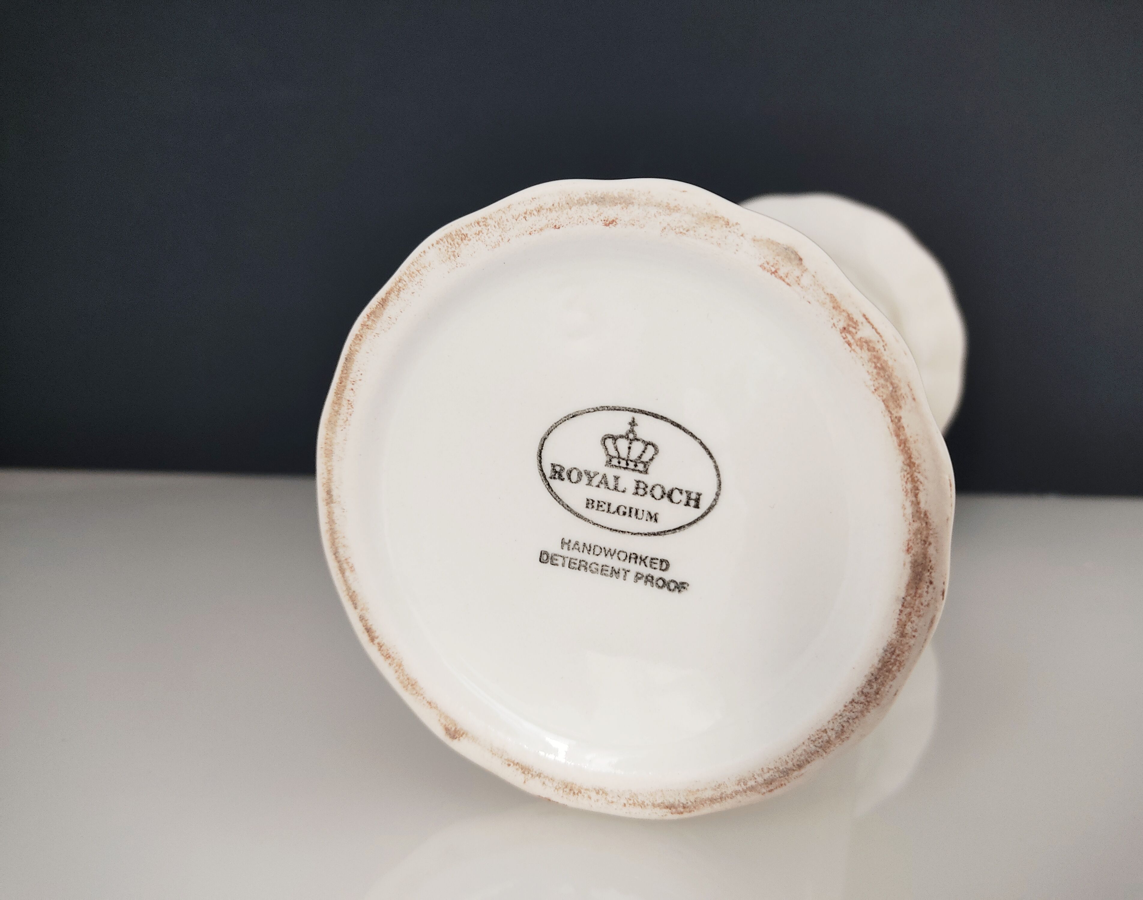 Royal vase Boch white earthenware