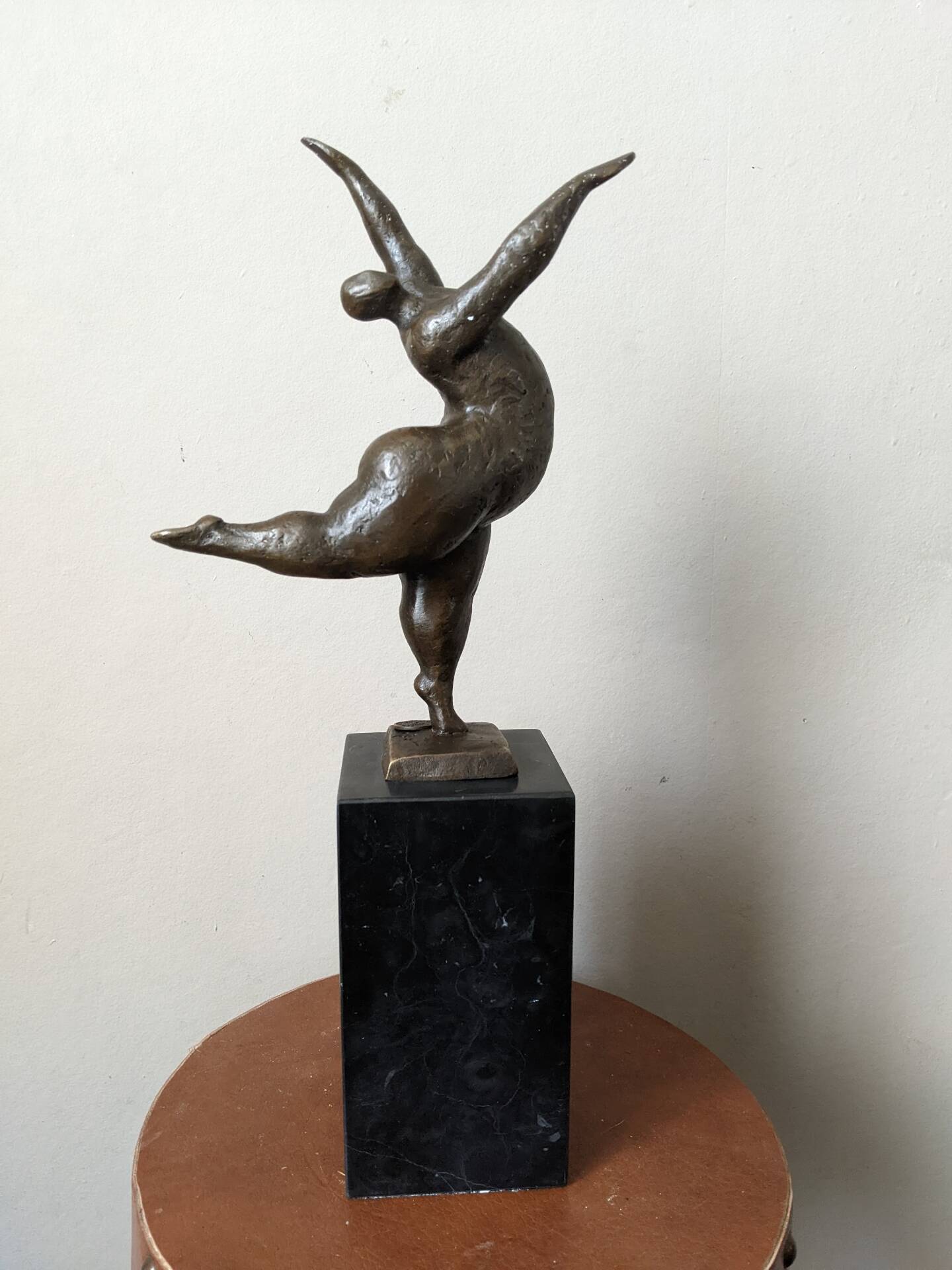 Contemporary sculpture on a marble base