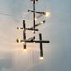Minimalist chrome ceiling lamp from the mid-century space age by Temde, Switzerland, 1960s.