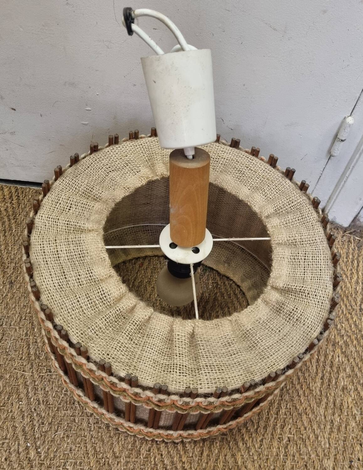 Vintage rattan pendant light