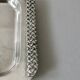 Silver metal tray with braided effect handles