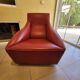 Doda Molteni leather armchairs and pouf