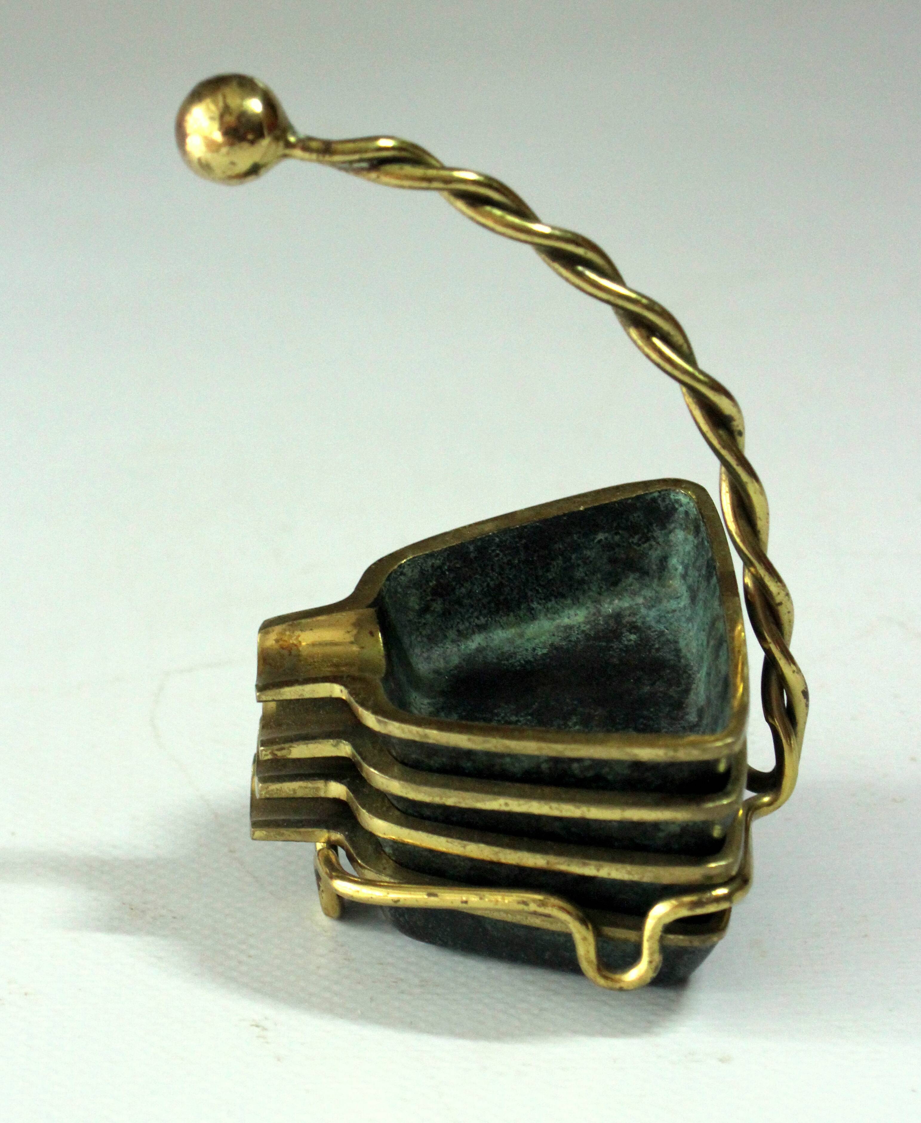 Stackable design ashtrays made of bronze and brass - Vintage