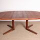 Very large Danish dining table in teak, oval and extendable, Dyrlund.