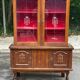 Basque Spanish wooden display cabinet buffet with 2 glass panels