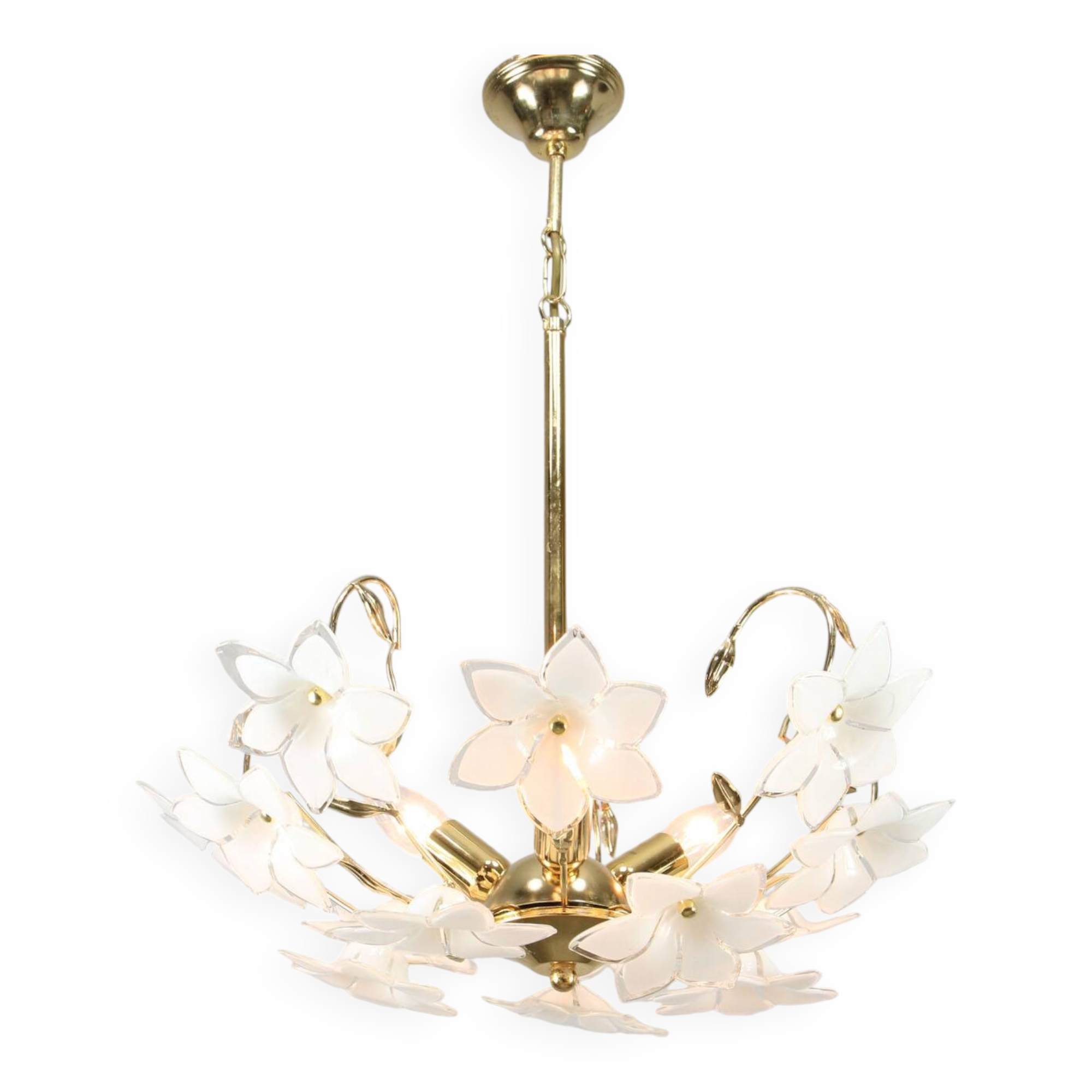 Vintage Italian Murano Glass Flower Chandelier