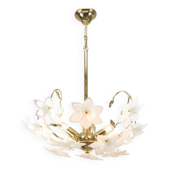 Vintage Italian Murano Glass Flower Chandelier