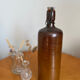 Vintage brown stoneware bottle