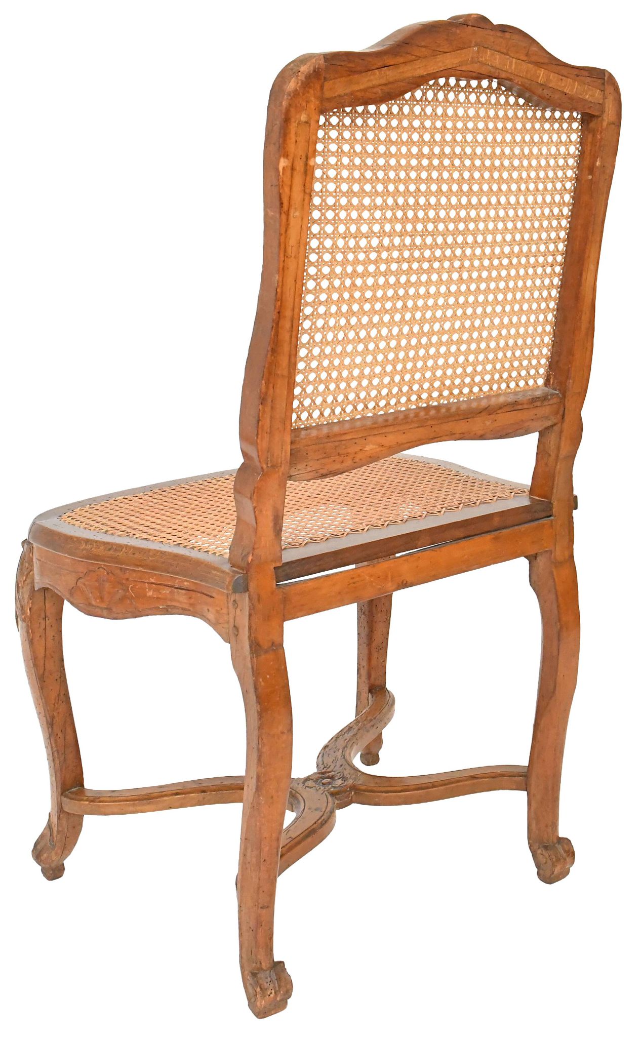 4 caned chairs from the Louis XV period stamped by Charles Delenoncourt.