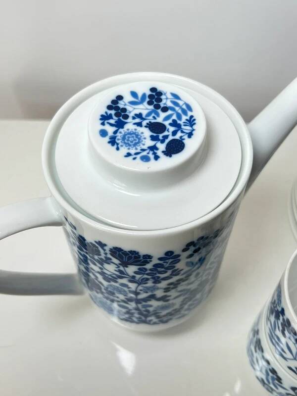 Vintage Melitta Coffee Set – White and Blue Porcelain Flowers – 1970s – Made in Germany