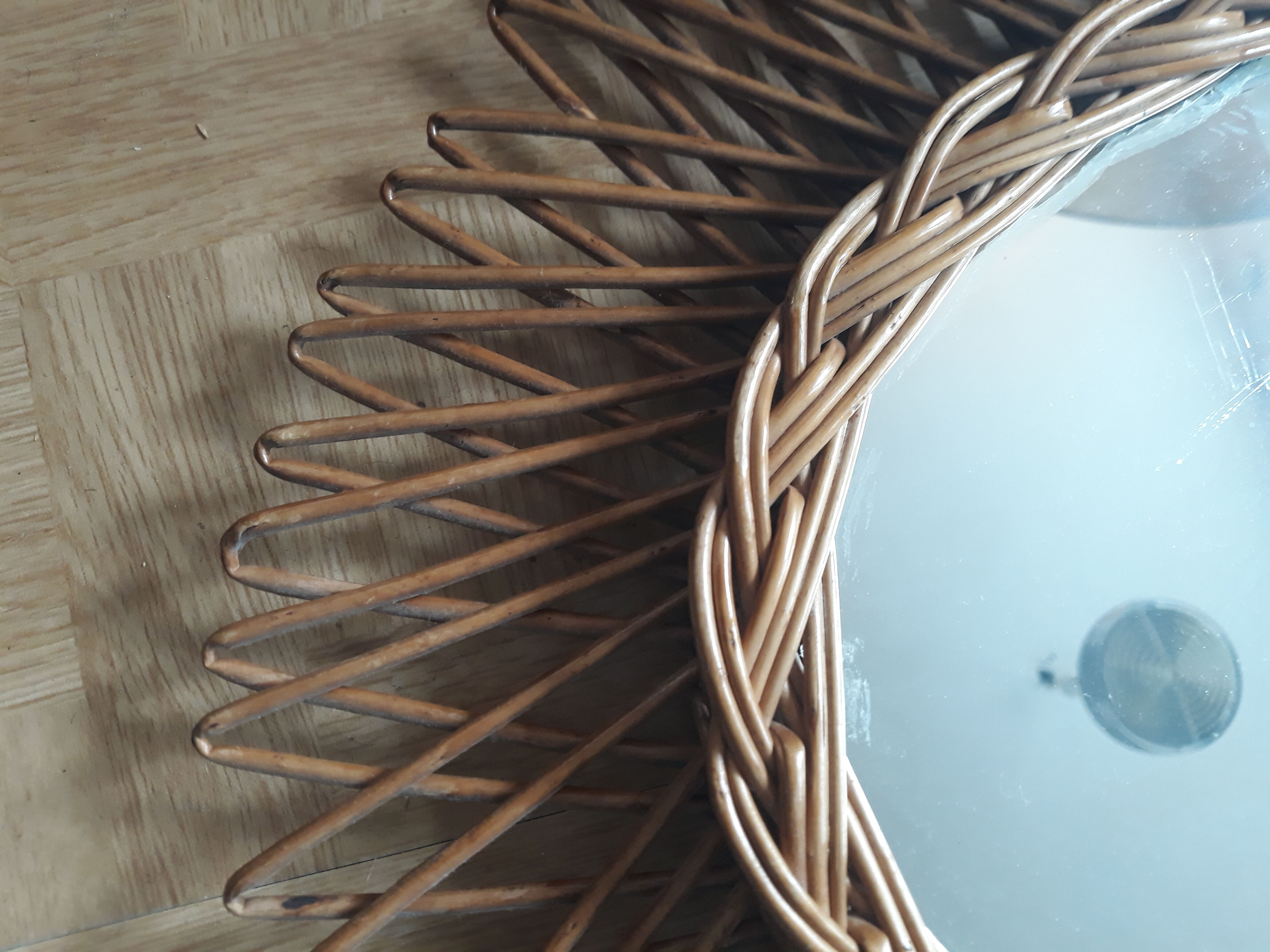 Vintage rattan mirror 45x55cm