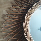 Vintage rattan mirror 45x55cm