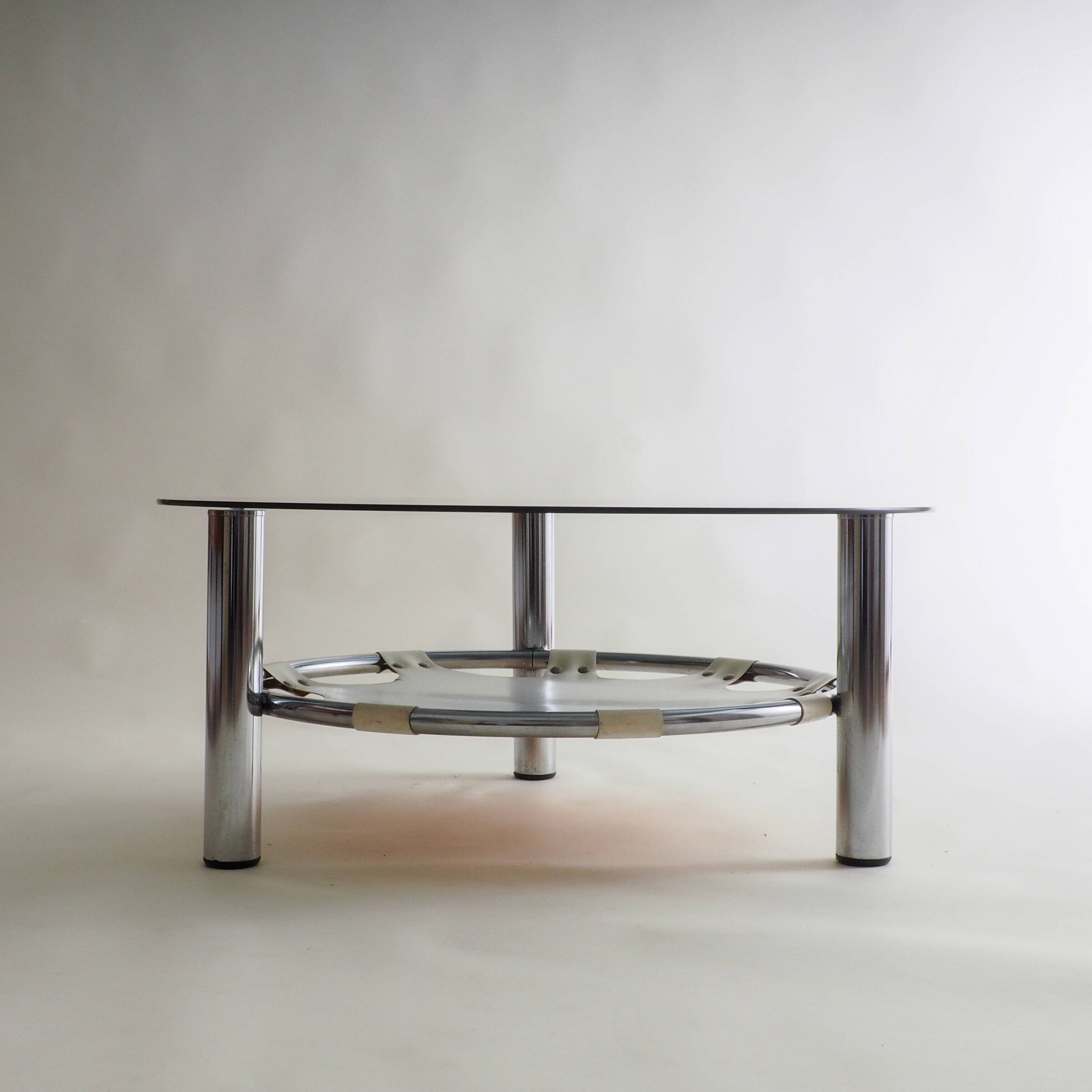 Space Age Glass And Chrome Coffee Table