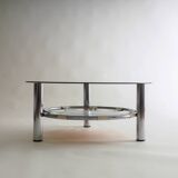 Space Age Glass And Chrome Coffee Table