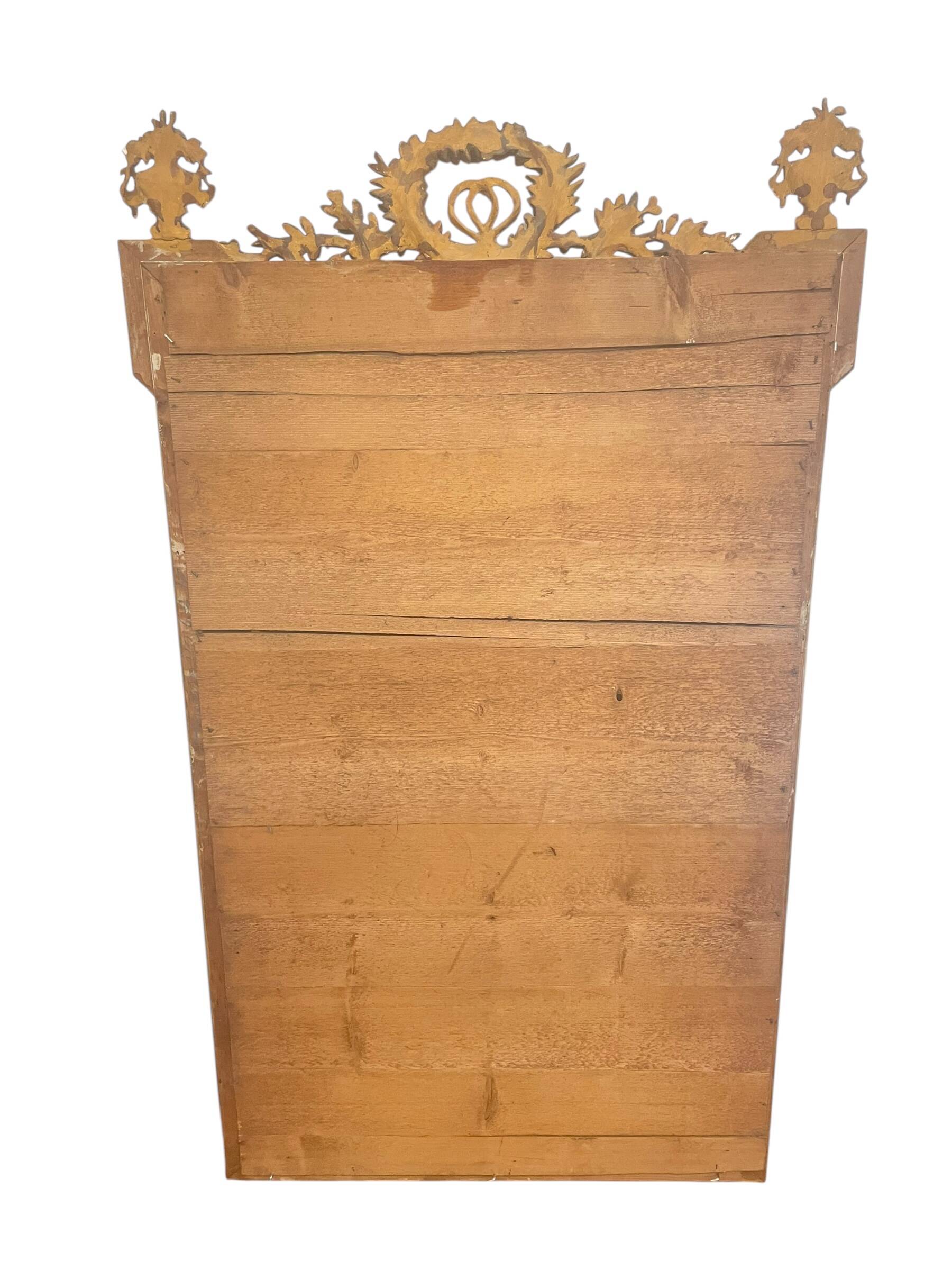 Louis XVI style gilded wood mirror