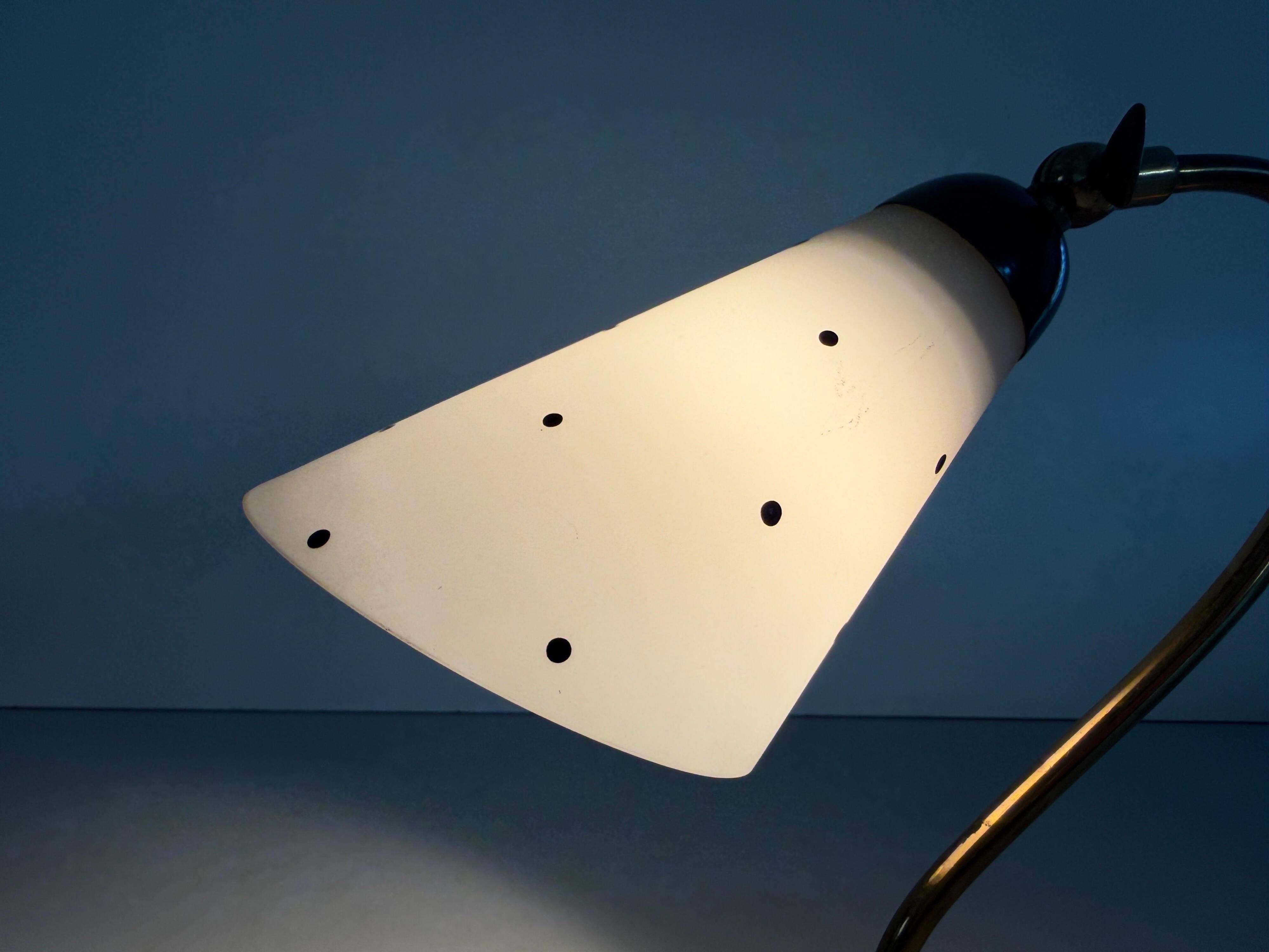 Mid-century bedside lamp in black metal and brass, 1950s, Germany
